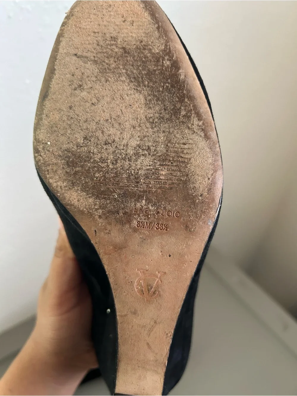 Vince Camuto Black Suede Tassel Wedge Pumps
